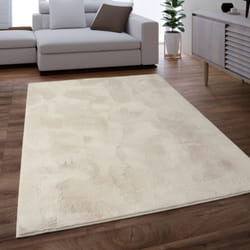Paco Home - Tapis Salon Adulte Poil Long Shaggy Lavable En Machine Moelleux Pelucheux Crème 80x300 cm