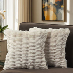 Lot De 2 Coussins Décoratifs Housse De Coussin Décoration Salon Coussins Canapé 2pcs-Set, Crème - Paco Home