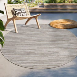 Paco Home - Tapis Intérieur & Extérieur Balcon Terrasse Cuisine Motif Ethnique Boho Moderne 200 cm rond, Beige 6