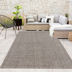 Paco Home - Tapis D'Extérieur Résistant Aux Intempéries Balcon Salon Motif Uni Boho Gris 200x280 cm