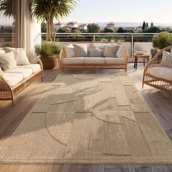 Paco Home - Tapis D'Extérieur Résistant Aux Intempéries Balcon Salon Boho Design Beige 120x160 cm