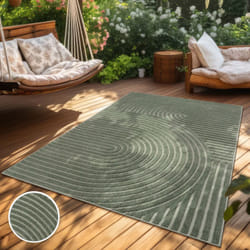 Paco Home - Tapis Exterieur Terrasse Salon Cuisine Motif Scandinave Motif Boho Uni 160x230 cm, Vert 3