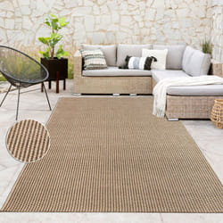 Paco Home Tapis Intérieur & Extérieur Terrasse Et Balcon Monochrome Structuré 80x150 cm, Beige 4