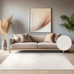 Paco Home - Tapis D'Extérieur Résistant Aux Intempéries Salon Skandi Arc-En-Ciel Crème 120x170 cm