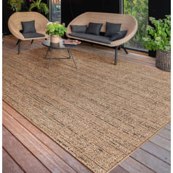 Paco Home - Tapis Exterieur Terrasse Salon Cuisine Lavable En Machine Motif Boho Uni Beige, 120x160 cm
