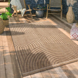 Paco Home - Tapis Exterieur Terrasse Salon Cuisine Motif Boho Motif Fleuri Geometrique 120x160 cm, Beige 3