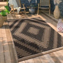 Paco Home - Tapis Exterieur Terrasse Salon Cuisine Motif Boho Motif Fleuri Geometrique 160x220 cm, Anthracite 2