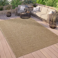 Paco Home - Tapis Exterieur Terrasse Salon Cuisine Vintage Oriental Lavable En Machine 80x150 cm, Beige 2