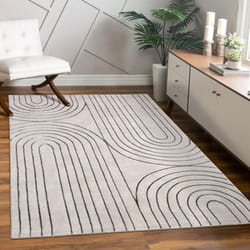 Paco Home - Tapis Salon Chambre Adulte Poils Ras Motif Fleuri Arc-en-ciel Motif Geometrique 80x150 cm, Gris 3