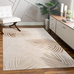 Paco Home - Tapis Salon Chambre Adulte Poils Ras Motif Fleuri Arc-en-ciel Motif Geometrique 240x340 cm, Beige 2