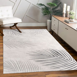 Paco Home - Tapis Salon Chambre Adulte Poils Ras Motif Fleuri Arc-en-ciel Motif Geometrique 120x160 cm, Gris 2
