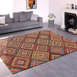 Paco Home - Tapis Salon Chambre Adulte Poils Ras Motif Ethnique Motif Geometrique Losange 240x340 cm, Multicolore 2