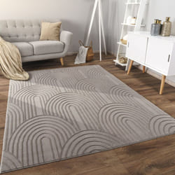 Paco Home - Tapis Salon Chambre Adulte Poils Ras Scandinave Motif Boho Motif Geometrique 80x150 cm, Gris 4