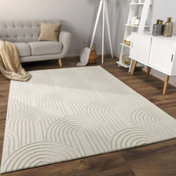Paco Home Tapis Salon Chambre Adulte Poils Ras Scandinave Motif Boho Motif Geometrique 80x150 cm, Crème 4