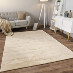 Paco Home - Tapis Salon Chambre Adulte Poils Ras Scandinave Motif Boho Motif Geometrique 160x220 cm, Beige 6