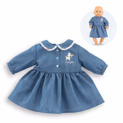 Corolle BB30 ROBE MANCHES LONGUES WEEK-END À PARIS, Costume de poupée, 1,5 an(s), 40 g