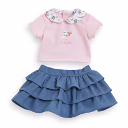 Corolle BB30 JUPE À VOLANTS + T-SHIRT WEEK-END À PARIS
