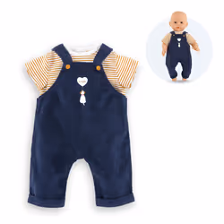 Corolle BB30 T-SHIRT + SALOPETTE MARINE