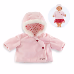 Corolle BB36 MANTEAU PÉTALES DE CŒURS, Costume de poupée, 2 an(s), 83 g