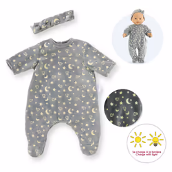 Corolle BB36 PYJAMA + BANDEAU BRILLE DANS LA NUIT, Costume de poupée, 2 an(s), 60 g