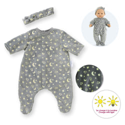 Corolle BB36 PYJAMA + BANDEAU BRILLE DANS LA NUIT