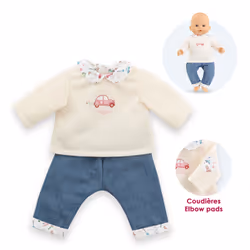 Corolle BB36 T-SHIRT + JEAN WEEK-END À PARIS, Costume de poupée, 2 an(s), 60 g