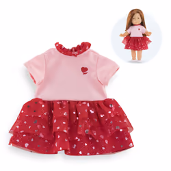 Corolle MC ROBE PÉTALES DE CŒURS, 3 an(s), 21 g, Rouge
