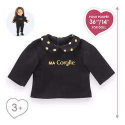 Corolle MC T-SHIRT NOIR \u0026 OR MANCHES LONGUES - Vue supplémentaire 4