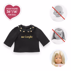 Corolle MC T-SHIRT NOIR \u0026 OR MANCHES LONGUES - Vue supplémentaire 5