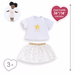 Corolle MC ENSEMBLE JUPE \u0026 T-SHIRT IVOIRE \u0026 OR - Vue supplémentaire 4