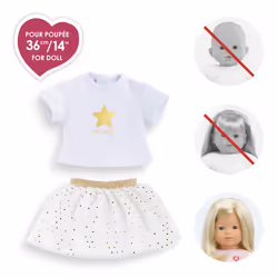 Corolle MC ENSEMBLE JUPE \u0026 T-SHIRT IVOIRE \u0026 OR - Vue supplémentaire 5