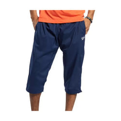 Bas de jogging 3/4 pour hommes - Reebok - Fitness - Manches trois-quart - Bleu marine respirant