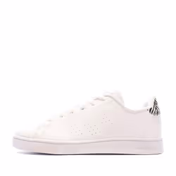 Baskets Blanches/Zèbre Fille Adidas Advantage K