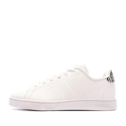 Baskets Blanches/Zèbre Fille Adidas Advantage K