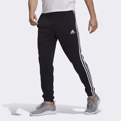 Adidas Essentials French Terry Tapered 3-stripes, Pantalons d’entraînement, Mâle, Noir, Adulte, Monochromatique, S