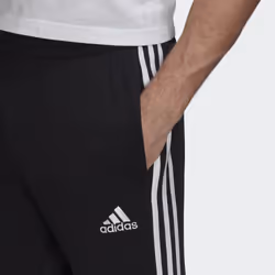 Adidas Essentials French Terry Tapered 3-stripes Mâle Noir Coton, Polyester, Viscose - Vue supplémentaire 5