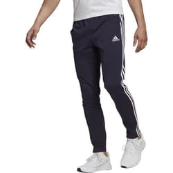 Pantalon de football pour homme Adidas Essentials Single Jersey Tapered Open Hem 3-Stripes - Bleu