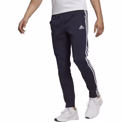 Pantalon Essentials Single Jersey Tapered Open Hem 3-Stripes en Bleu