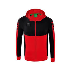 Veste de survêtement à capuche ERIMA Six Wings - Rouge/Noir - Homme - Football - Occasionnel