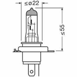 Ampoule halogène OSRAM H4 Cool Blue Intense NextGen 12V, 60/55W, 1 pièce - Vue supplémentaire 5