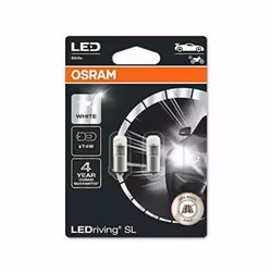 2 Ampoules Led Osram 3893DWP-02B-BA9s 12V 1WLED pour voiture BA9s 12V 1W 6000K