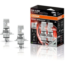 Ampoules LED OSRAM NIGHT BREAKER H4 450 - Luminosité 450% supérieure 6000K