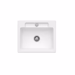 Evier 1 bac  Siluet 60 S Stone White CeramicPlus avec vidage automatique