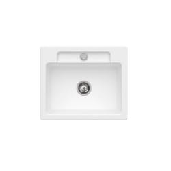 Evier 1 bac  Siluet 60 S Stone White CeramicPlus avec vidage automatique