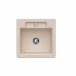 Evier 1 bac Siluet 50 S Almond CeramicPlus avec vidage manuel