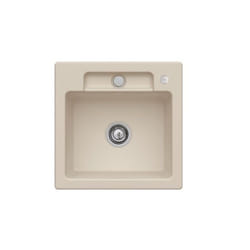 Evier 1 bac  Siluet 50 S Almond CeramicPlus avec vidage manuel