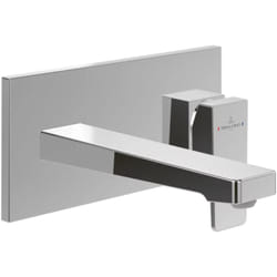 Mitigeur lavabo mural villeroy et boch Architectura Square avec vidage Push Open Chrome