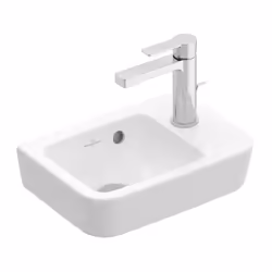 Lave-mains rectangulaire Compact avec trop-plein pour robinetterie 1 trou trou percé pour robinetterie dimensions : 360 x 250 ...