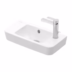 Lave-mains rectangulaire Compact avec trop-plein pour robinetterie 1 trou 1 trou percé à droite pour la robinetterie 1 trou a ...
