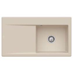Evier cuve à droite avec vidage automatique VILLEROY ET BOCH Subway 50, almond ceramic plus